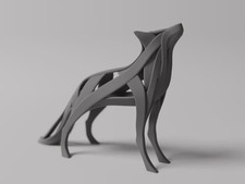Abstrakte wolf skulptur - abstrakte,