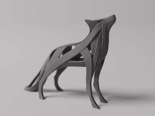 Abstrakte wolf skulptur - abstrakte,