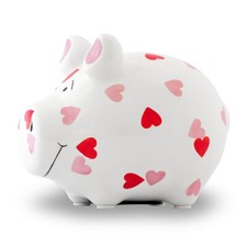 Sparschwein Herzchen ca. 12,5x9 cm handgefertigt - süßes Sparschwein