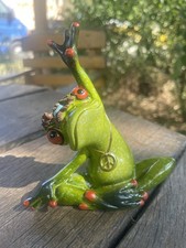 Formano  lustige Frösche Frosch Hippie Yoga Peace Größe:  11 x 11 cm
