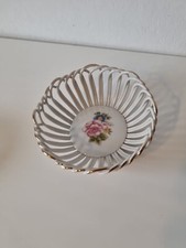 Nachlass Alba Lulia Romania Schale Durchbrochene Porzellanschale Blumen Motiv 