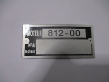 Typenschild Renault Motor-Schild Gordini moteur 812-00 tag plaque targa s91 R8