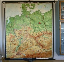Vintage schulwandkarte brd - vintage, &