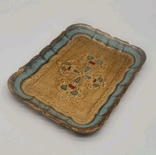 Venezianisches Tablett / aus Holz / 26 x 19 cm bemalt 