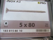Holzschrauben 5x80mm Edelstahl 100Stück T25 A2 Rostfrei / Aktion SimReg4