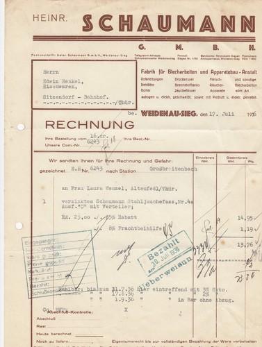 Weidenau sieg x rechnung - weidenau-sieg,,