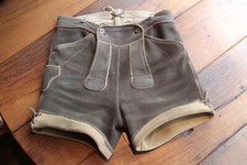 Sehr schöne alte kurze braune bayrische Hirschlederhose  - eine H 50/52 !