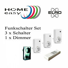 3 x Funksteckdose 1x Funkdimmer mit Fernbedienung weiß Plug & Play Funkschalter 