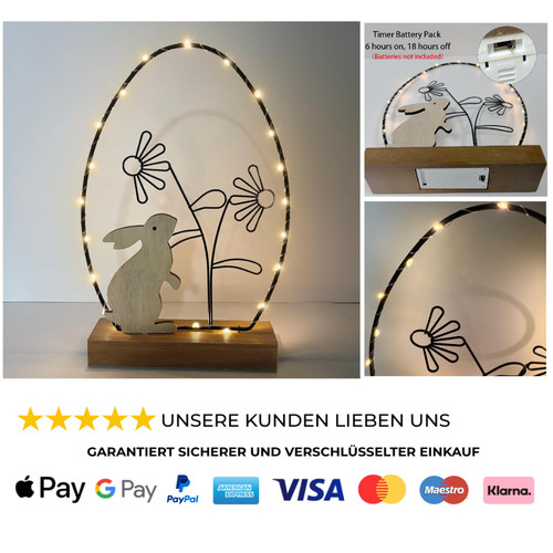 Osterhase deko mit led - deko,