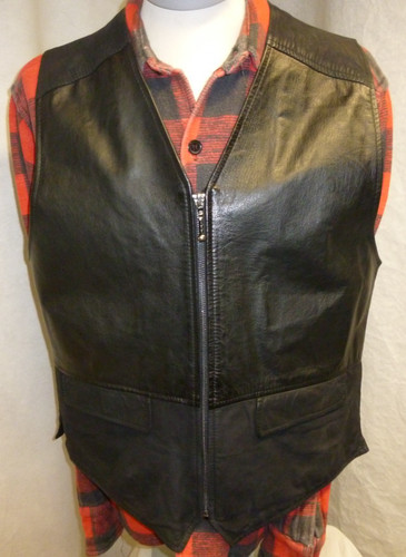 Retro lederweste glattleder - lederweste,