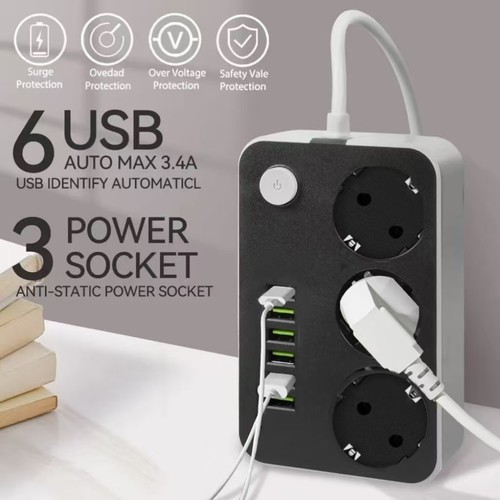 Steckdosenleiste usb fach - 6x, 3