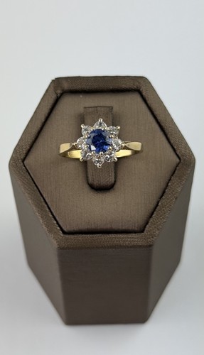 Saphir und moissanit ring - und,