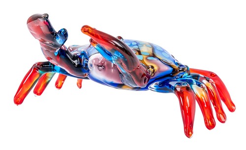 Krabbe glasfigur 24x13cm - krabbe,