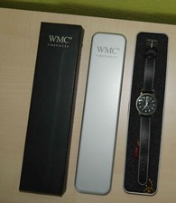 Armbanduhr mit Lederarmband, WMC Timepieces 8724 NEU, OVP Metalldose