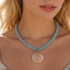 Designer Aquamarin-Halskette