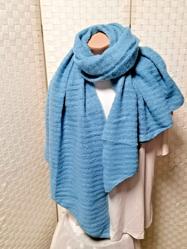 Strickschal meerblau hellblau - strickschal,