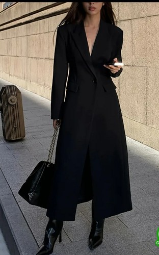 Langer blazer schwarz mit - langer,