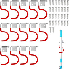 Gartengerätehalter Metallhaken 15st rot Werkzeughalter Besenhalter Schrauben 30s