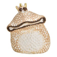 Frosch aus Keramik Grau-Beige