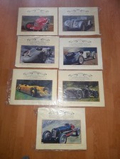 7 Stück Kunstdrucke Oldtimer Rennwagen( von E.Kühn ) Rarität Selten Top !