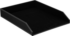 Leder briefablage - leder, (schwarz)