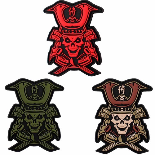 Rubber patch samurai skull - 3d,