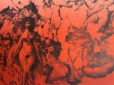 Otto Bachmann Signierte Orig. Farblithographie - Walpurgisnacht Teufel Erotik