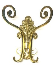 Antik Massiv Messing Wandgarderobe 4 Haken 23 cm Hoch