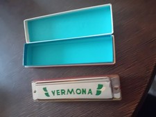Mundharmonika Vermona Alt Antik DDR Vintage Musikinstrument mit Etui