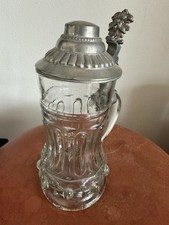 Antiker Bierkrug aus Pressglas