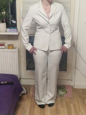 Nadelstreifenanzug Weiß Damen