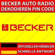 ✅BECKER RADIO DEKODIEREN PIN CODE AUDIO SOUND 10 20 30 40 MEXICO TRUCKLINE CDR✅
