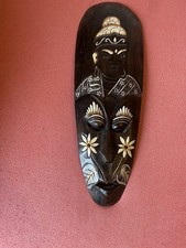 Handgeschnitzte dekorative Holzmaske – 50 × 18 cm – Bali-/Asien-Stil