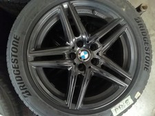 4x BMW Kompletträder, schwarze Alufelgen 5x112 + Reifen 225/50 R17 + RDKS