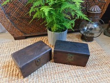 Antike Holzschatullen Messing