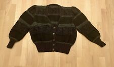 Damenstrickjacke Selbstgestrickt, Gr. Zwischen S und M, Schwarz mit Anthrazit 