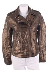 ESCANDELLE PARIS Kunstlederjacke Lederjacke Faux Leather M Metallic