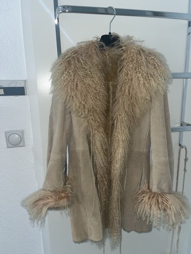 Echter wildleder mantel mit - echter,