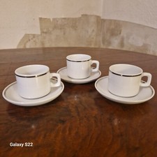 Picco Porzellan 3 Mokkatassen Platinrand