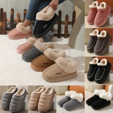 Hausschuhe Damen Herren Pantoffeln Karo gefüttert Kunstfell Warm Home Schlappen