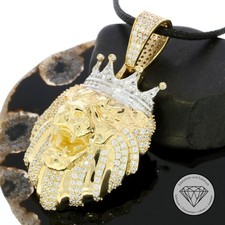 Wert: 4.700,- Löwen Kopf König Anhänger Lion 585 / 14 Kt Gold XXYY