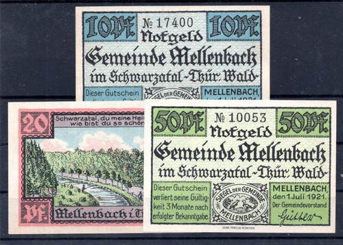 Mellenbach scheine notgeld - 3,