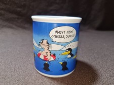Uli Stein 1993 Tasse Macht kein Scheiss Jungs Dimo Cartoon Schwimmen Katze Comic