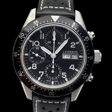 Landeron Chronograph Pilot Automatic Swiss Valjoux 7750 Saphirglas 