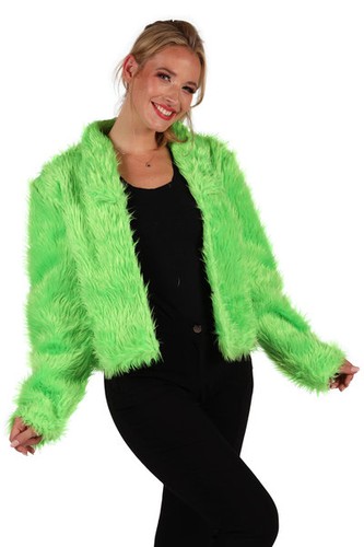 Plüschjacke populair grün - plüschjacke,