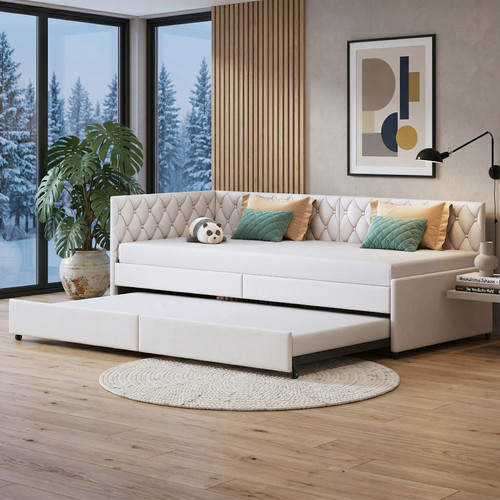 Tagesbett mit ausziehbett - tagesbett,