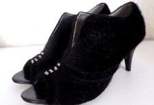 Damenschuhe  Schuhe Hochfront-Pumps High Heels Kunstfell Schwarz  Gr.36-38 NEU