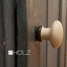 Porzellan Türknauf weiß schwarz antik alt Frankreich Drehgriff Vintage