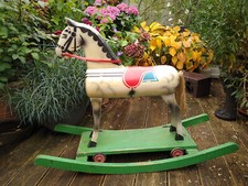 altes Schaukelpferd Holz groß 50er Jahre vintage