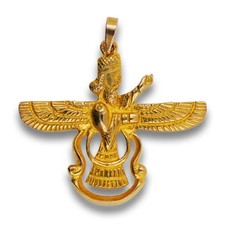 Anhänger Faravahar 750 Gold18 Kt Gelbgold Mythologie Religion Wert 1500,-